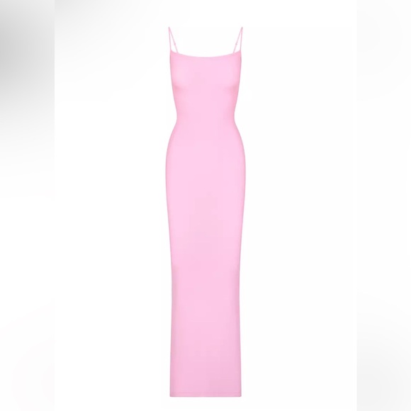 SKIMS Dresses & Skirts - Skims Soft lounge Slip Ribbed Long Maxi Dress Pink NWT Kim kardashian